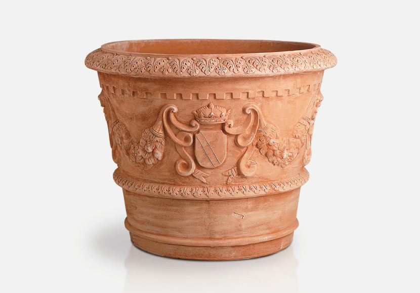 ハンドメイド・イタリアンテラコッタ素焼き鉢【グランデュカ