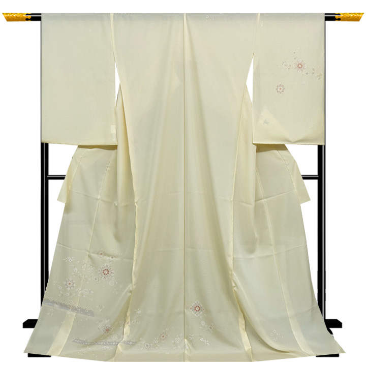 伝統工芸品 有松鳴海絞り浴衣反【水色 花模様】 [250414-arimatu-1