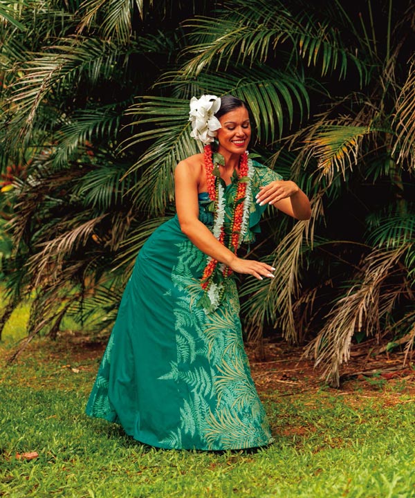 u'ino! ハワイ ベロア ドレス グリーン S フラダンス 衣装 フラダンス