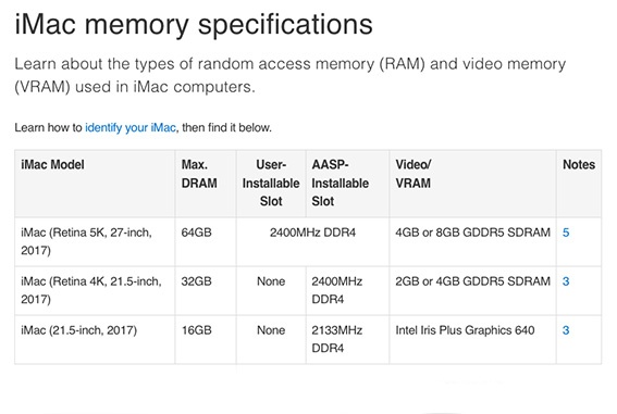 iMac (2017)は全てのモデルでメモリ増設が可能（一部、Apple正規