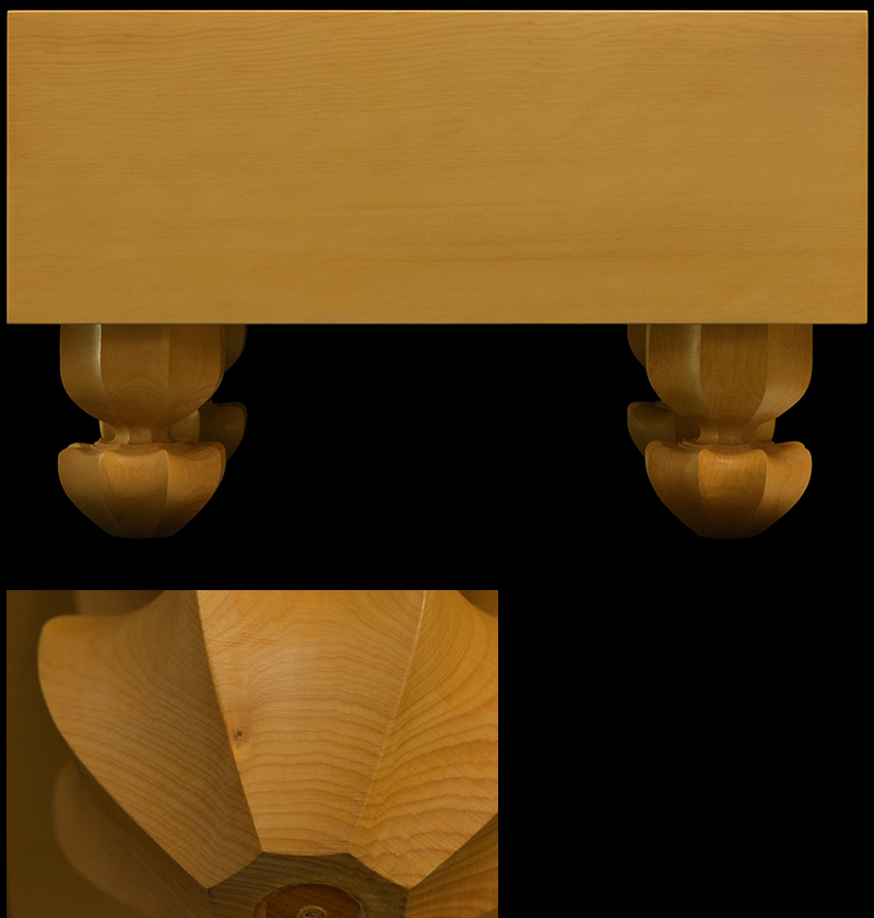 国産本榧足付碁盤 5寸4分（天柾） ga50043 | 前川榧碁盤店