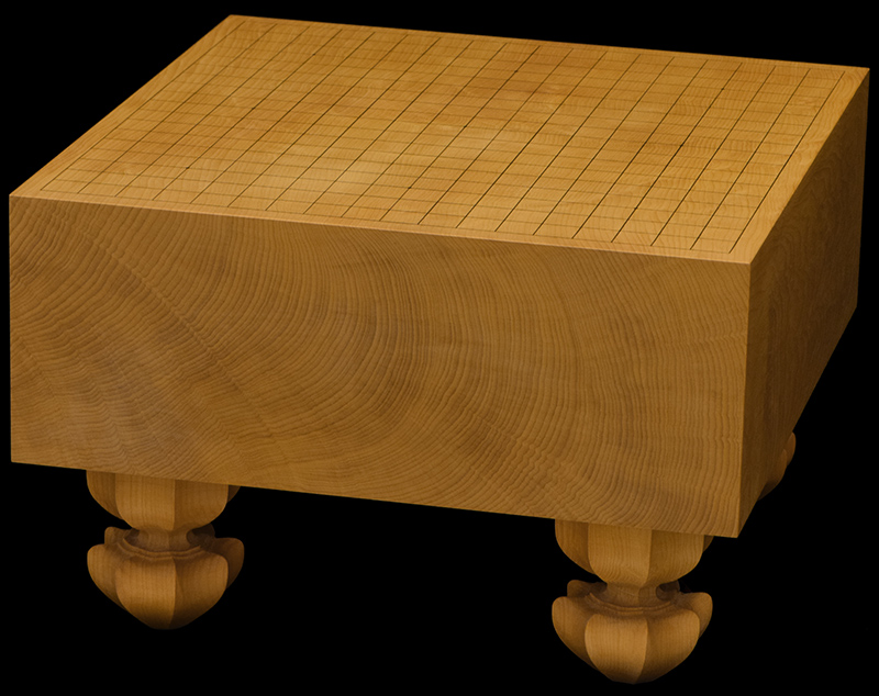 国産本榧足付碁盤 5寸3分（天柾） ga50047 | 前川榧碁盤店