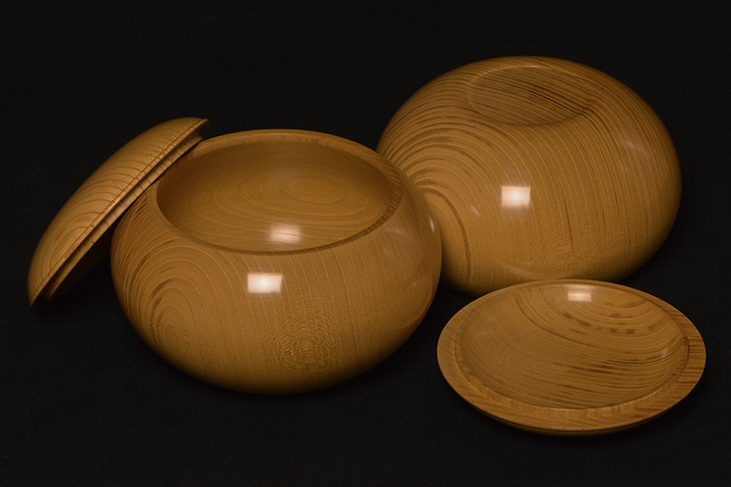 ケヤキテッパツ型碁笥（36号） | 前川榧碁盤店