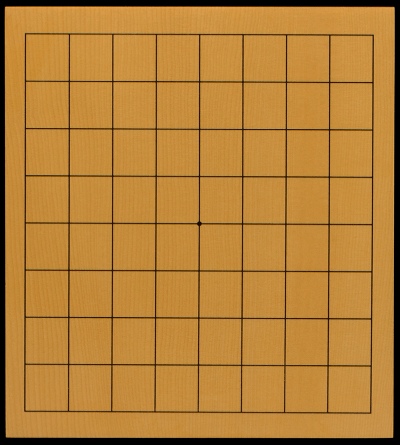 おまかせ】本榧卓上碁盤／9路・6路 両面盤 1.5寸（一枚板・柾目