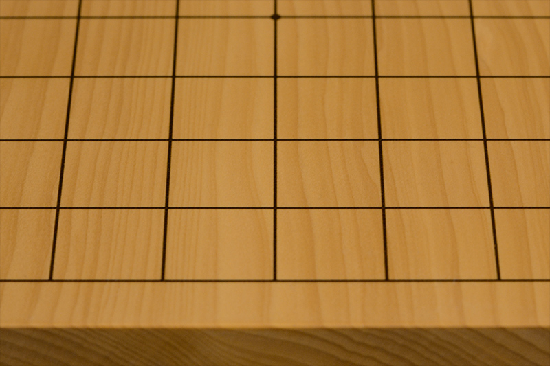 本榧卓上碁盤／9路・6路 両面盤 1寸5分（一枚板・板目） gk00103
