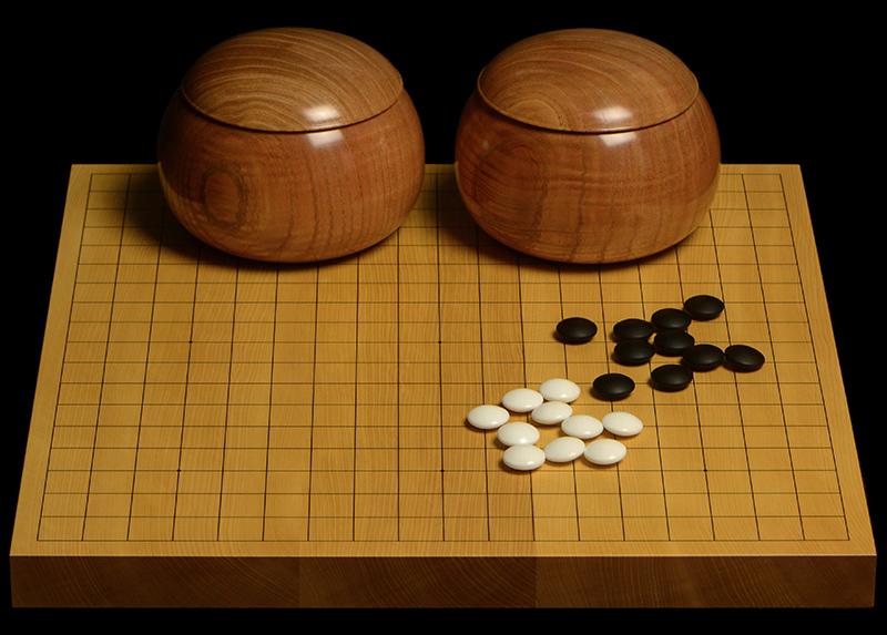 本榧1寸卓上碁盤セット（ハギ盤・特上） | 前川榧碁盤店