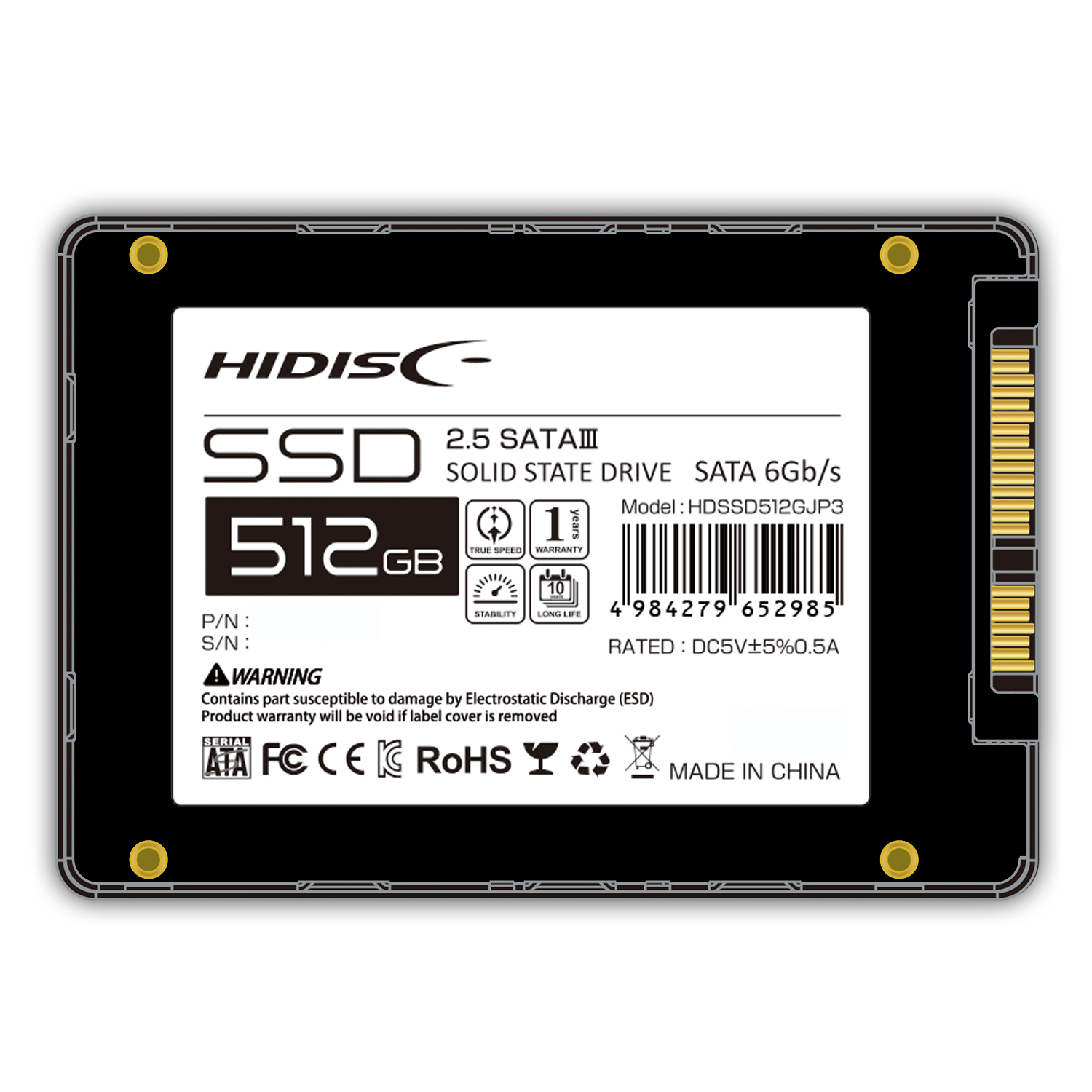 HIDISC 2.5inch SATA SSD 512GB HDSSD512GJP3 | HIDISC 株式会社磁気研究所