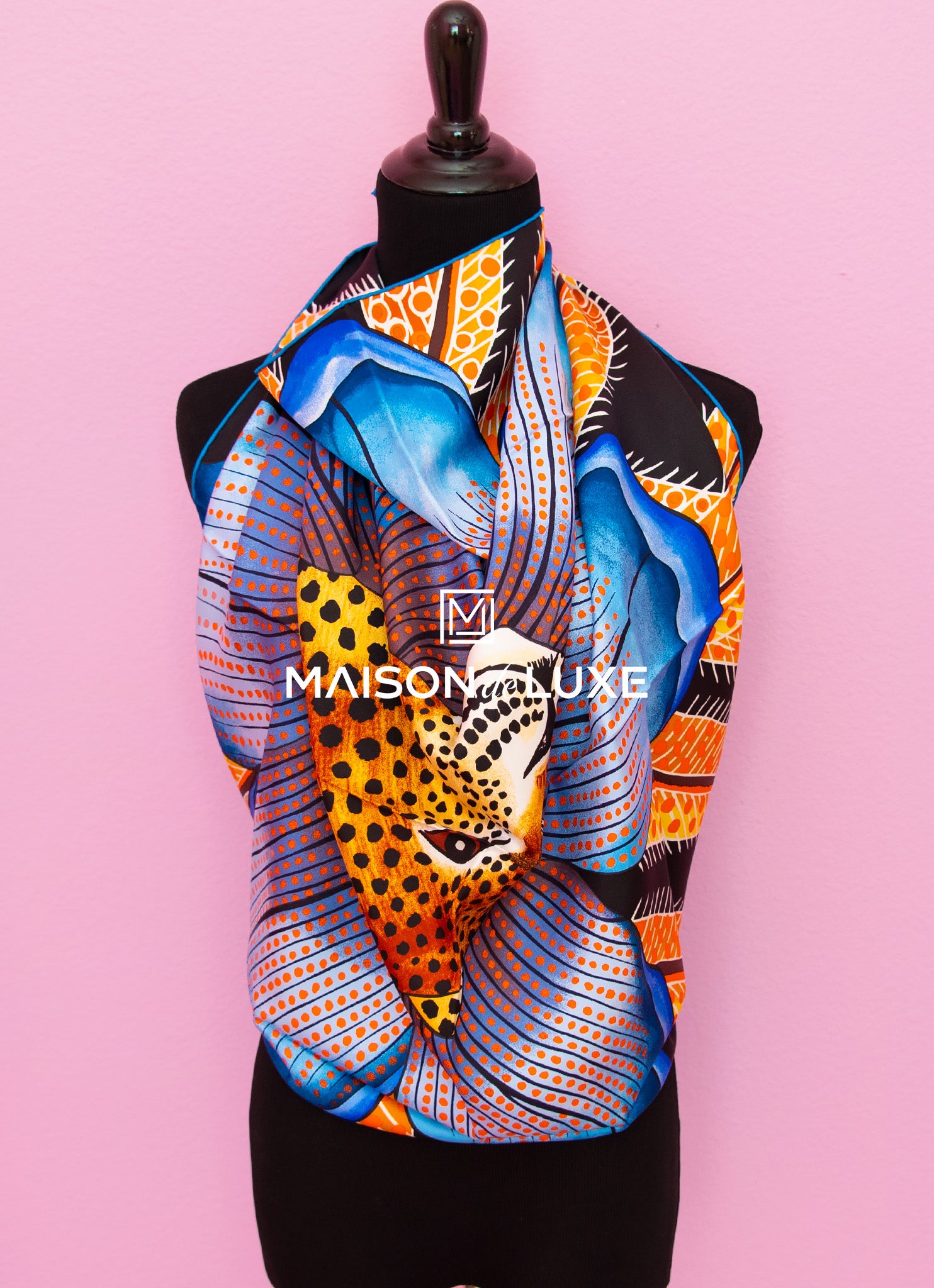 Hermes Baobab Cat White Twill Silk 90 cm 36