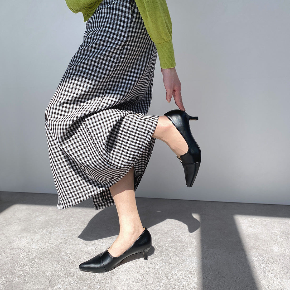 2026SSBI：ポインテッドトゥ 切替 パンプス（5154）ブラック – mamian