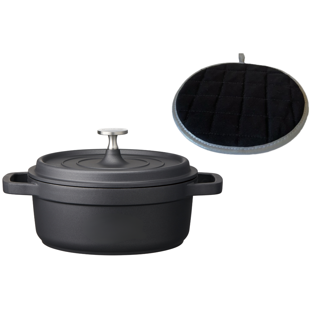 アルミ鍋｜アルミ鍋｜gioia キャセロール 20cm・鍋敷きセット｜レッド