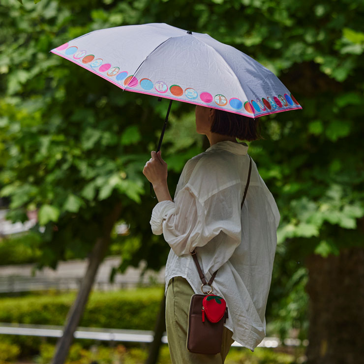 晴雨兼用折りたたみ傘/フルーツ いちご – Map Design GALLERY