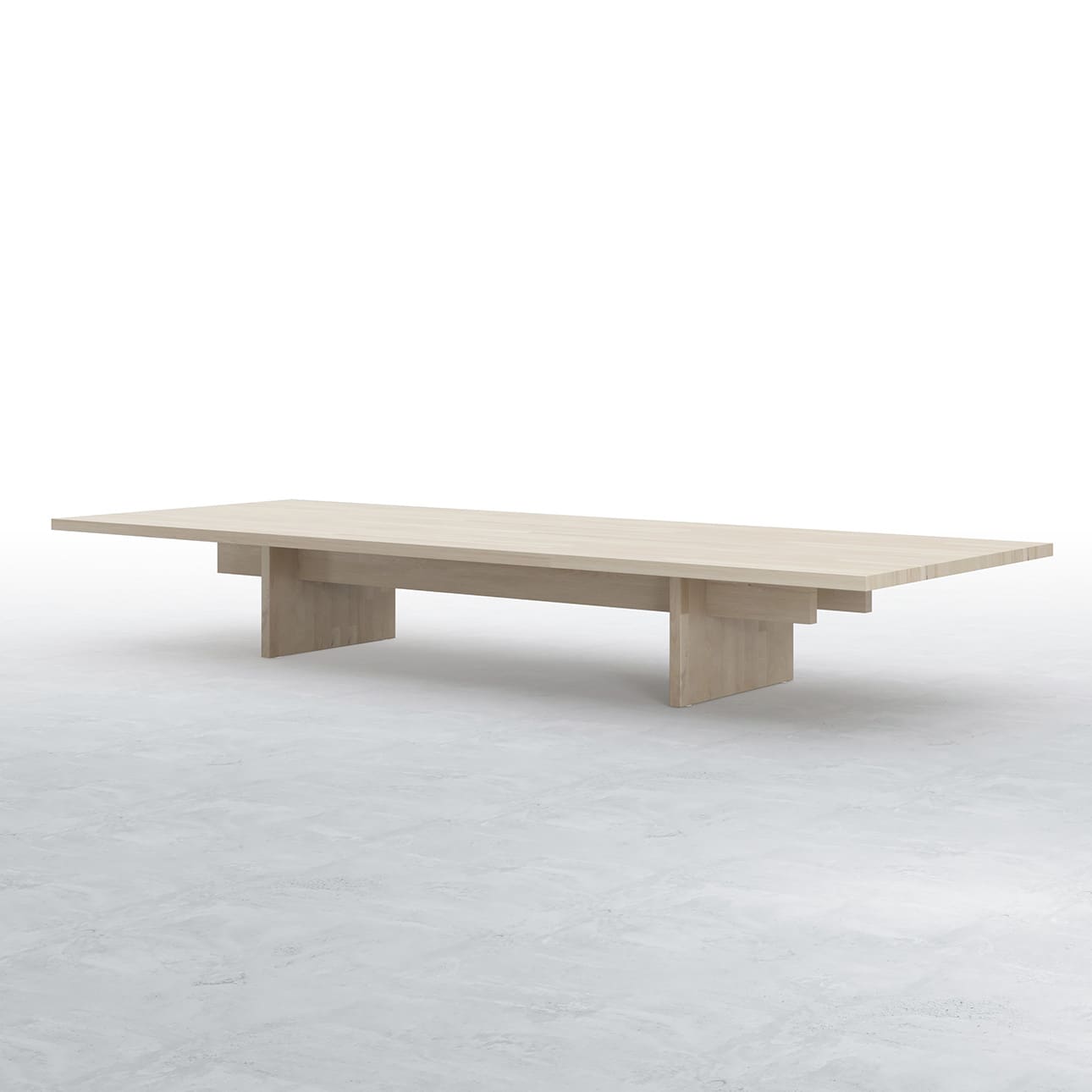 座卓 木製脚 幅2400×奥行900㎜ ラバーウッド（クリアー）リビング