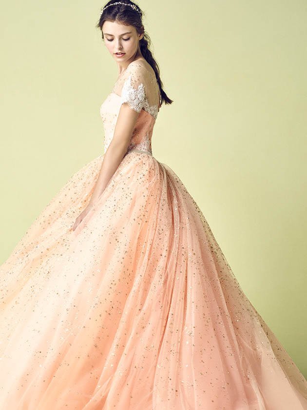 ANT0163 salmon pink | ウエディングドレス『マリアローザ（MARIAROSA）』