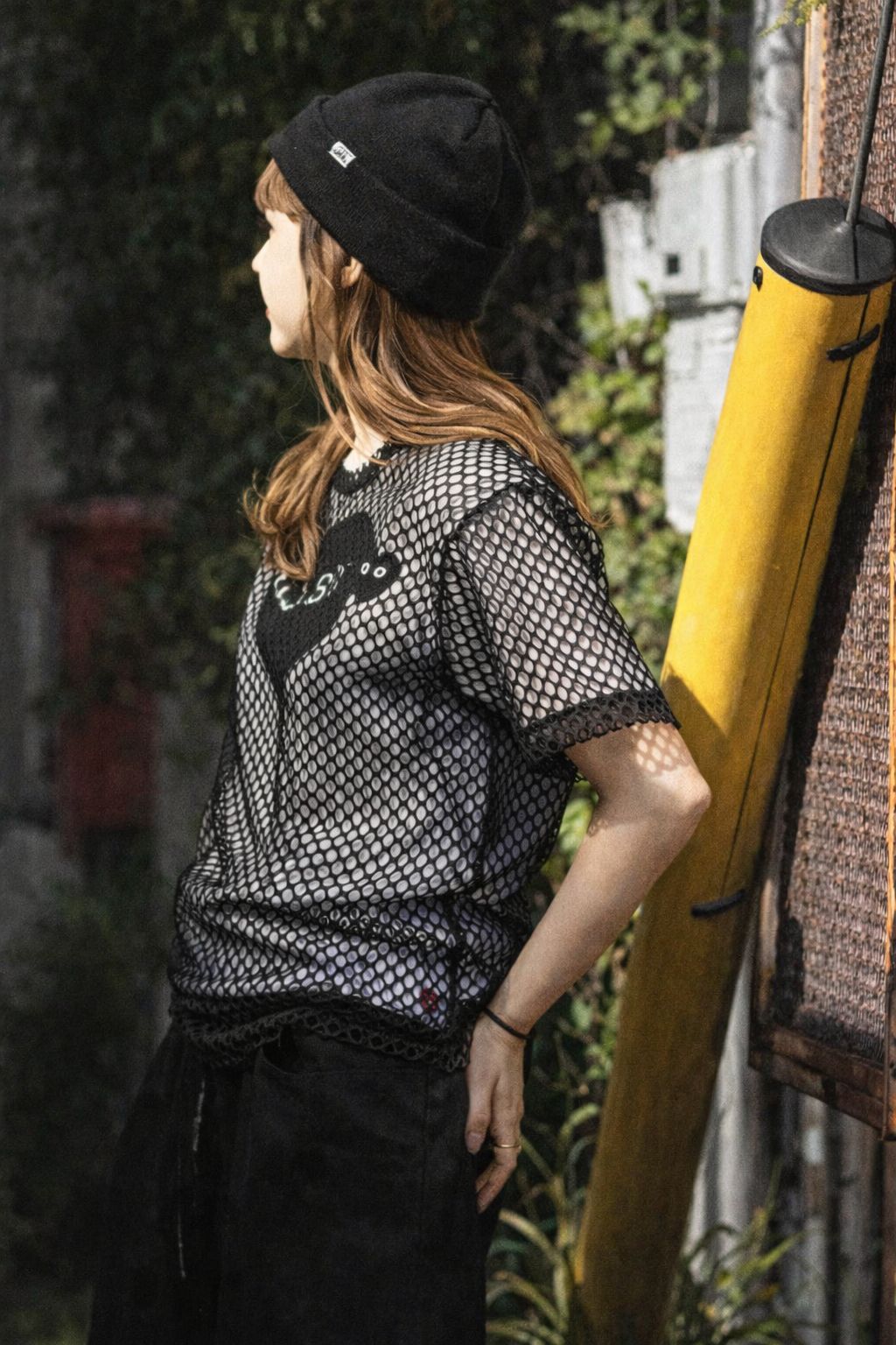 asdkcmコムデギャルソン 半袖シャツ ブラウス ブラック レース 刺繍