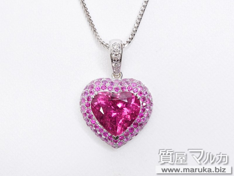 K18WG ピンクトルマリン ハートネックレスの買取・質預かり｜大阪の