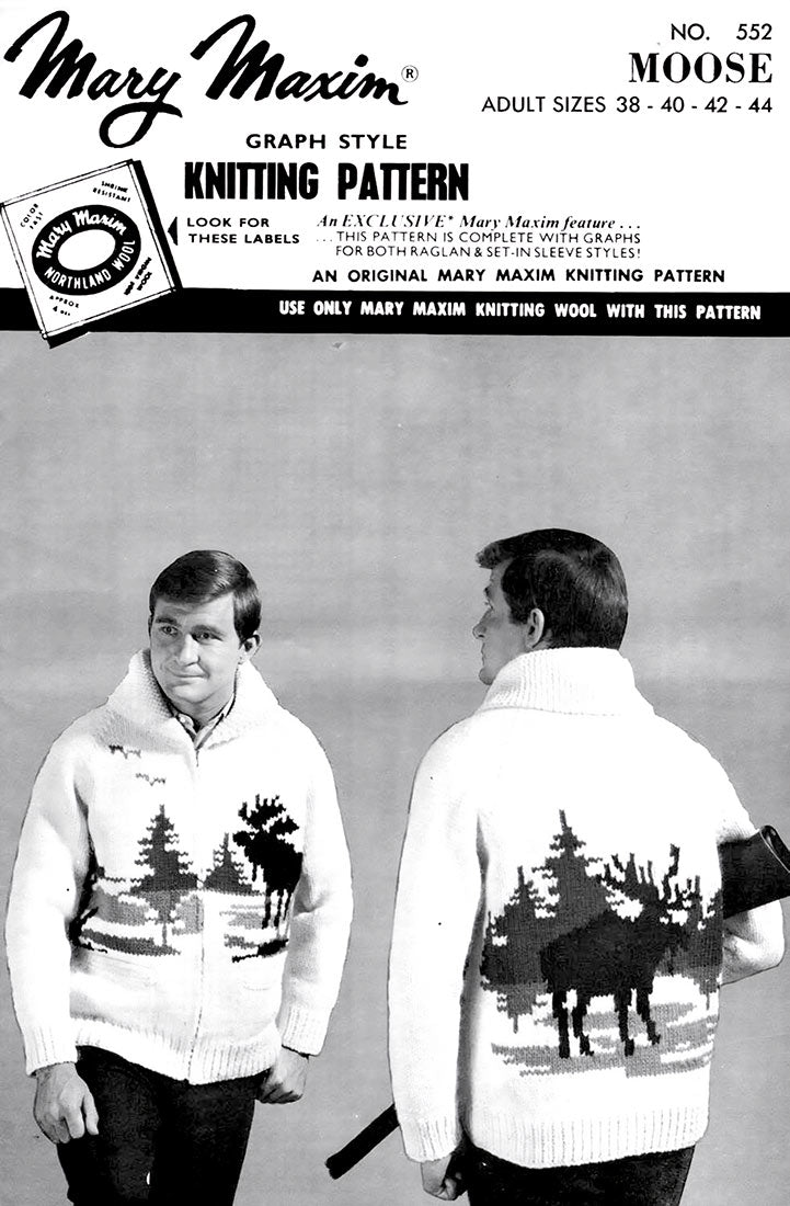 Moose Cardigan Pattern – Mary Maxim