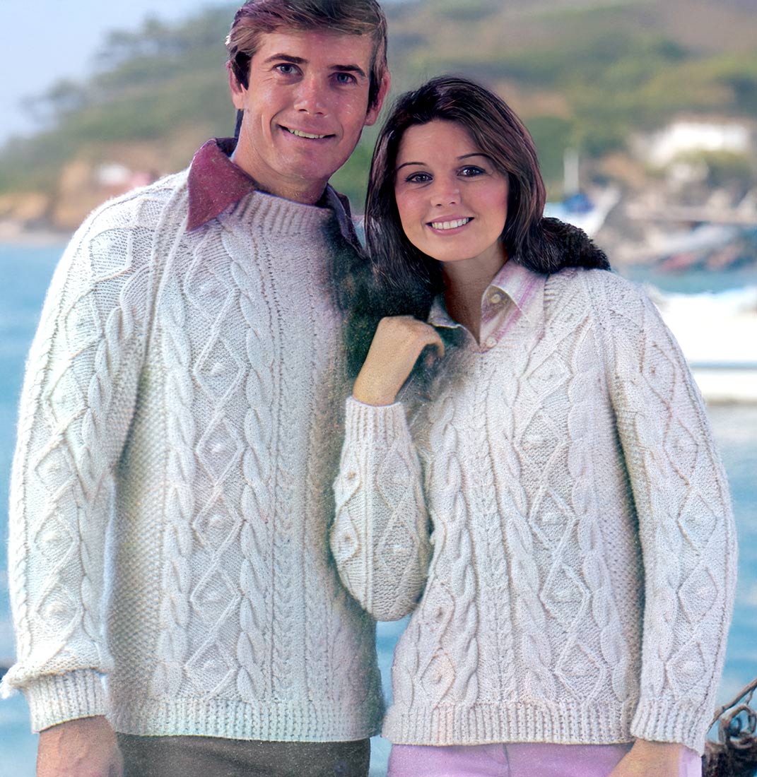 Men's or Ladies' Pullover & Ladies' Aran Fisherman Cardigan