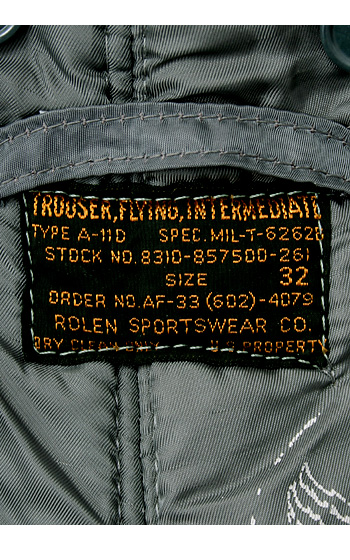 USAF(米空軍) A-11D フライト・トラウザーズ/MIL-T-6262B/サイズ：32