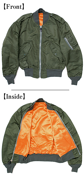 USAF L-2B フライト・ジャケット/OD model/裏オレンジ仕様/ALPHA社・80