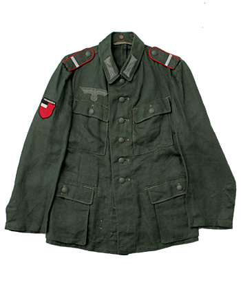 WWII ドイツ国防軍(WH)グルジア義勇軍HBT野戦服/上着、肩章、袖章付き