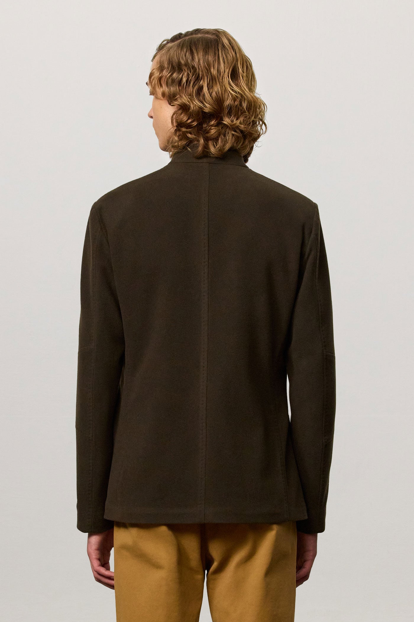 GSTAAD - Virgin wool guru collar jacket - caffe – Massimo Alba