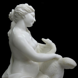 天然大理石彫刻（石像） レダと白鳥（レダとスワン）