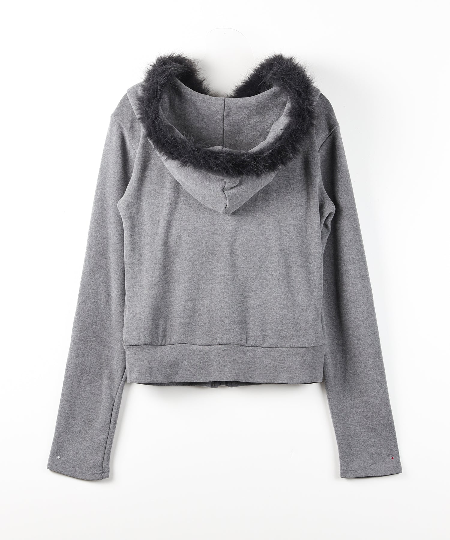 3color 】ファーフードジップアップパーカー ／ fur zipup hoodie