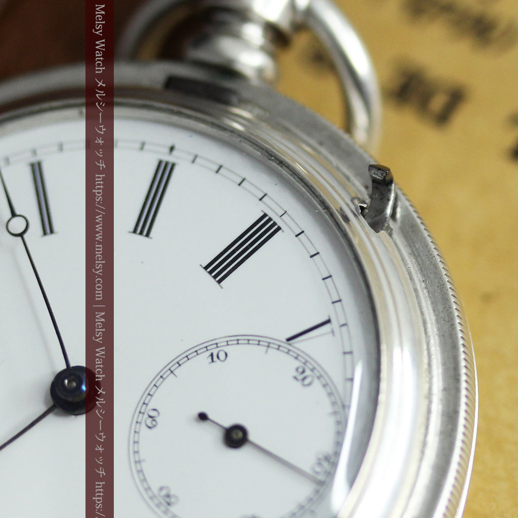 競走馬を走らせる紳士 ロンジンの銀無垢アンティーク懐中時計