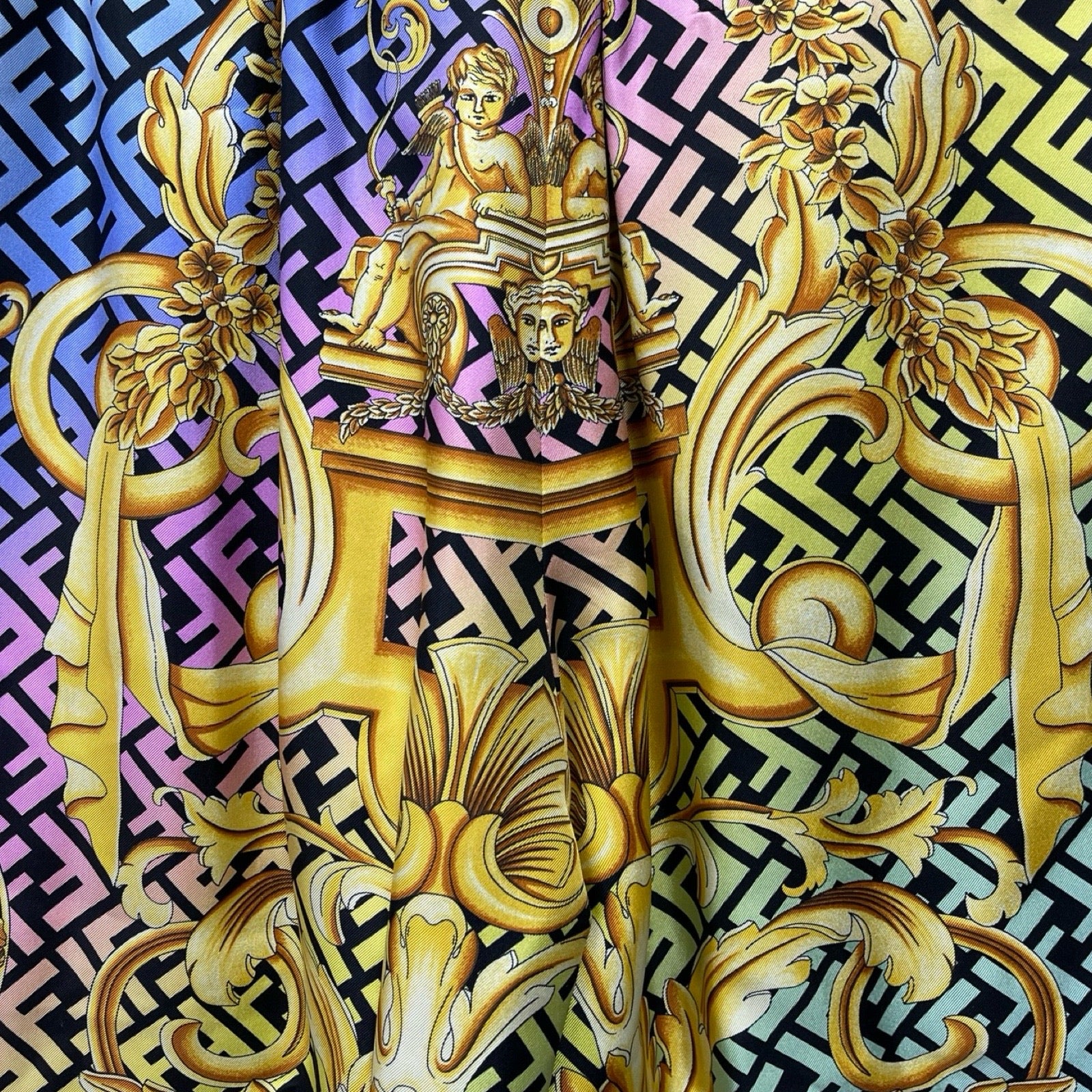 FENDI × VERSACE 2022SS FENDACE Baroque Silk Shorts 1004845-1A04381