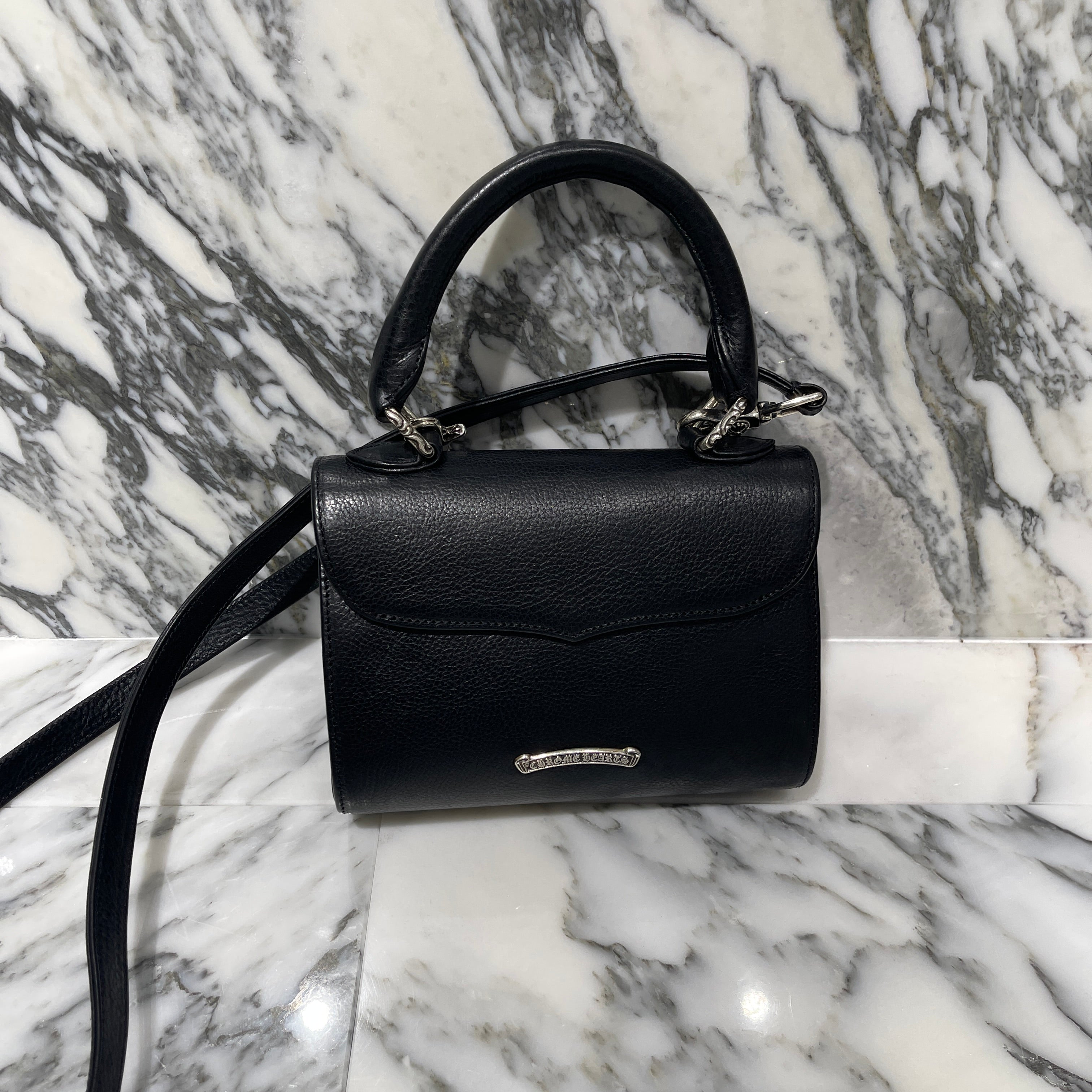 CHROME HEARTS DOC ADAMS CH CROSS 2 WAY LEATHER BAG クロムハーツ