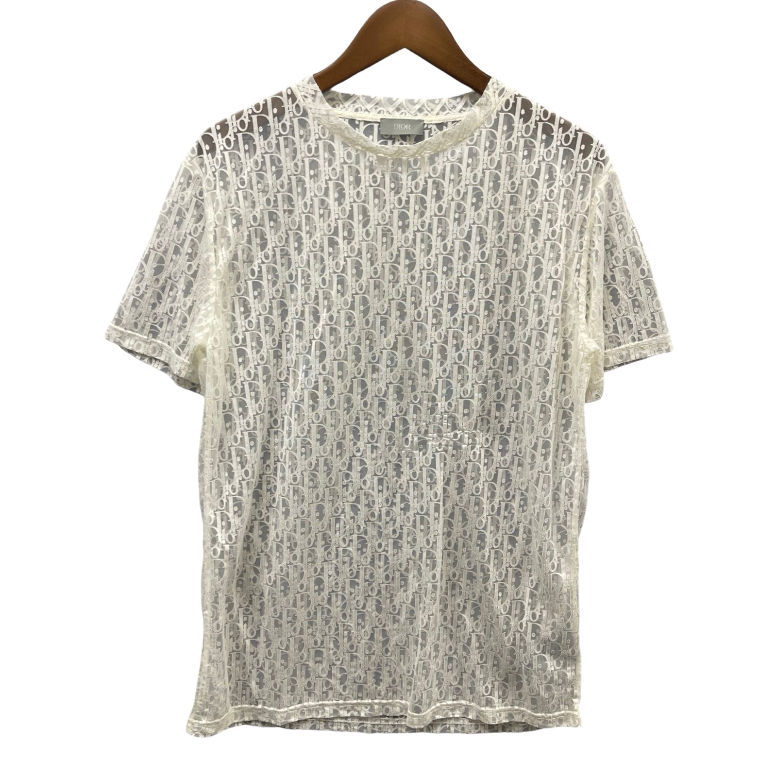 DIOR 2021SS Oblique See-Through T-Shirt 923J615A0537 Size XS
