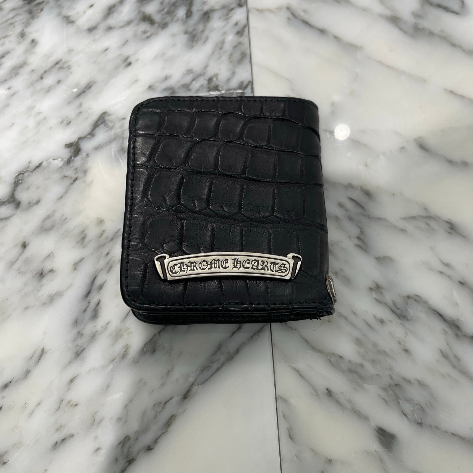 CHROME HEARTS DR DIGIACOMO Alligator Leather Cross Patch Compact
