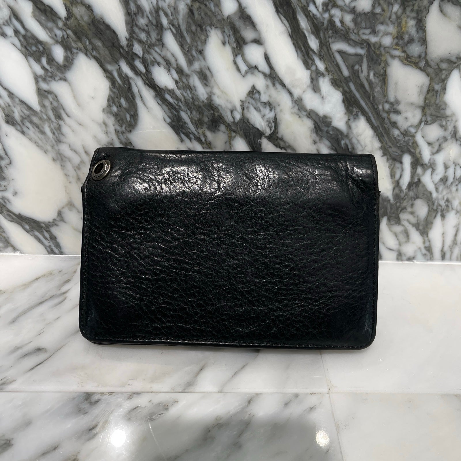 CHROME HEARTS 2 Zip Cross Ball Button Leather Wallet クロムハーツ