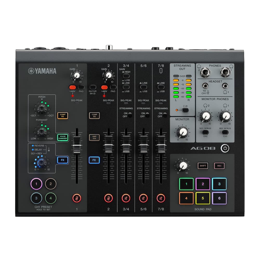 YAMAHA WEBキャスティングミキサー AG08 BLACK【福山楽器センター】