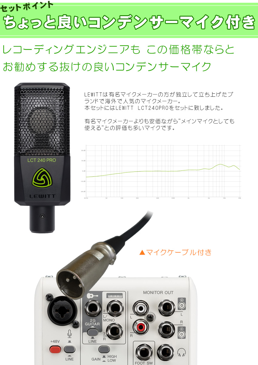 YAMAHA WEBキャスティングミキサー AG03mk2 (Lewitt コンデンサー