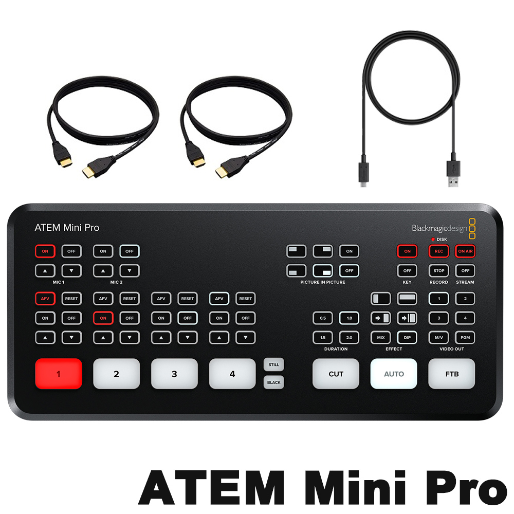 Blackmagic HDMI ビデオスイッチャー ATEMminiPro (HDMIケーブル付き