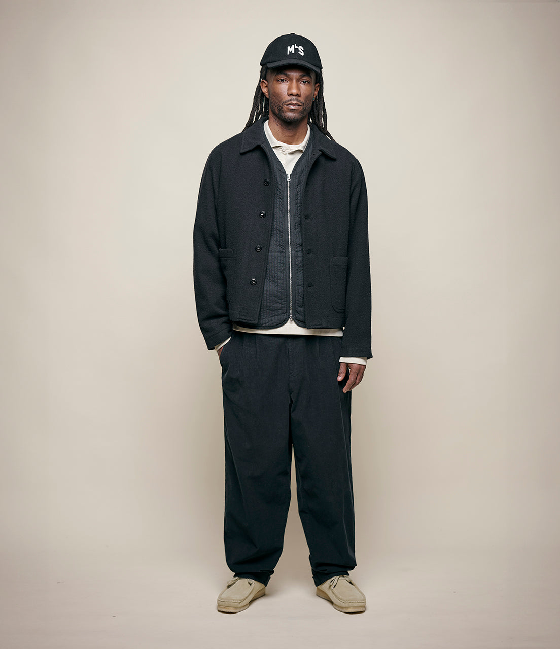 Traditionally Woven Burel Wool Cropped Worker's Jacket – Merz b