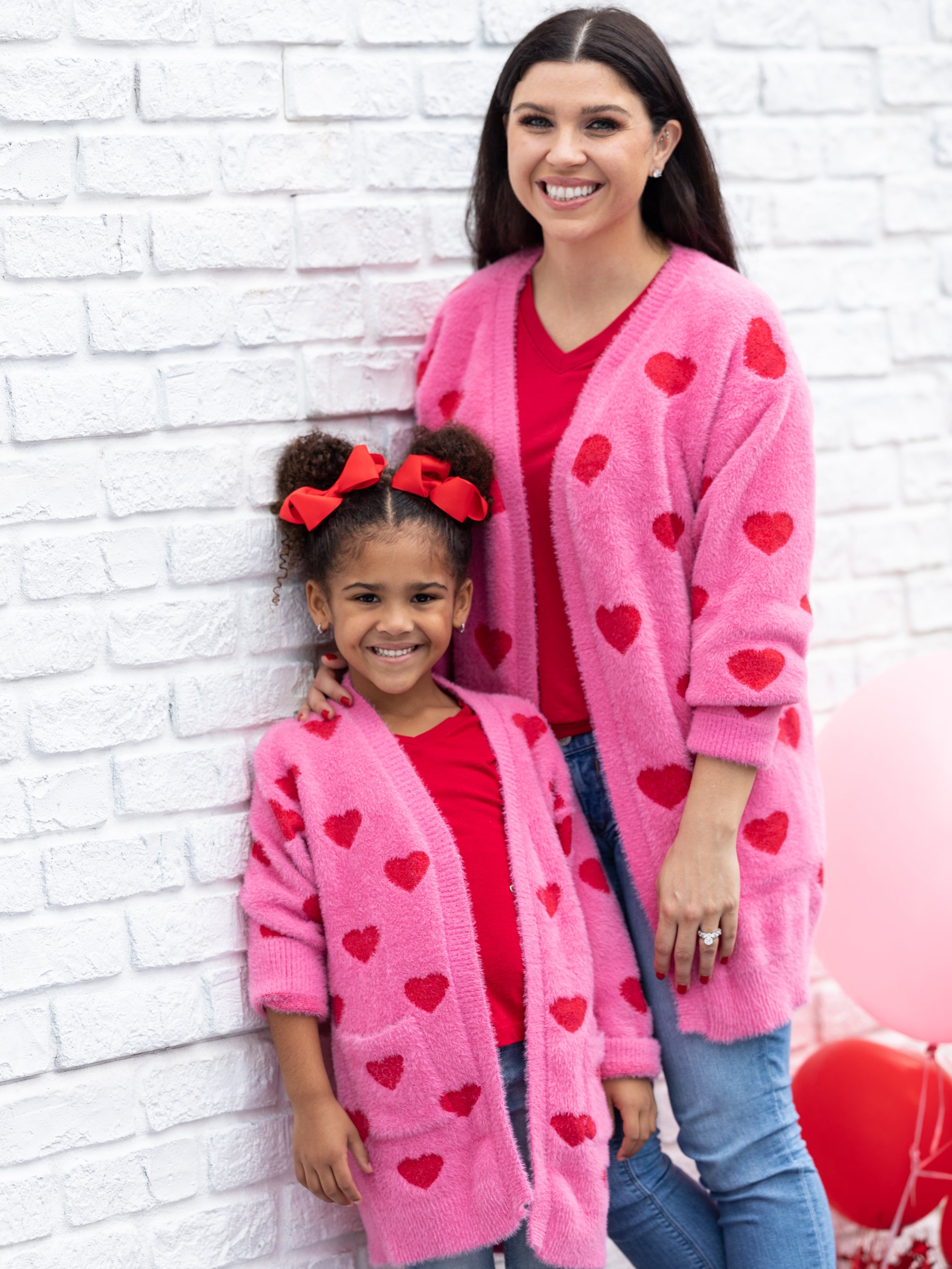 Mommy and Me I Love You Lots Oversized Heart Cardigan – Mia Belle