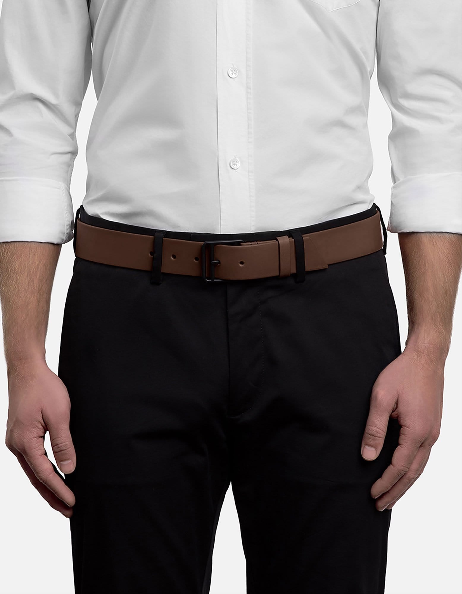 All Leather Brown Belt, Noir Buckle | Men's Belts | Miansai