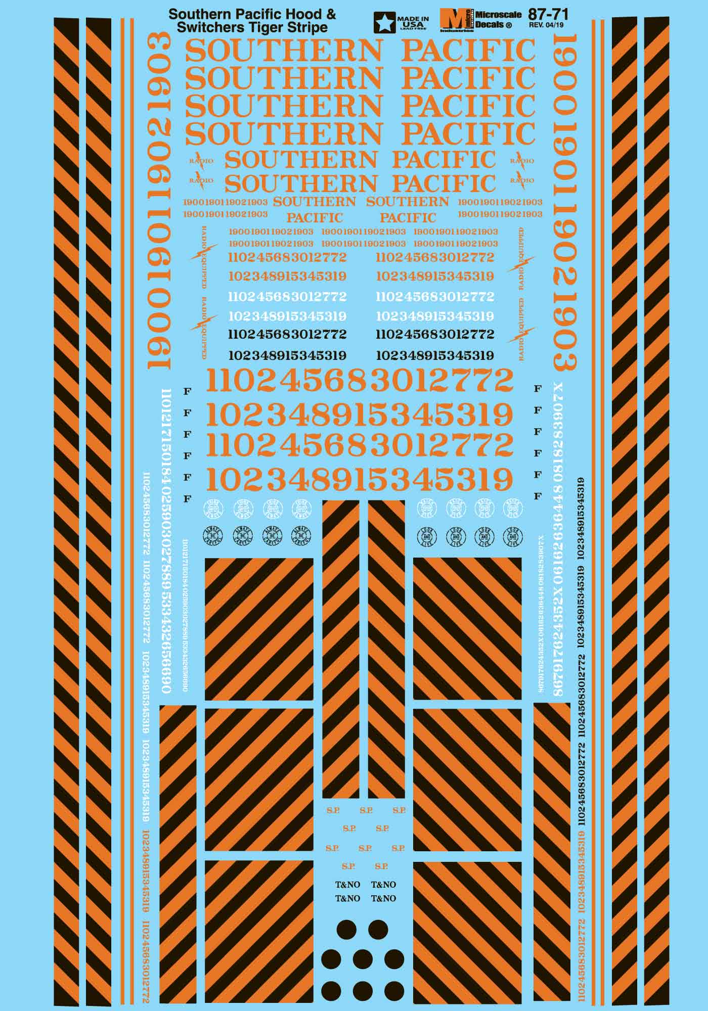 Microscale Decals: N Scale - Southern Pacific Diesel Switchers