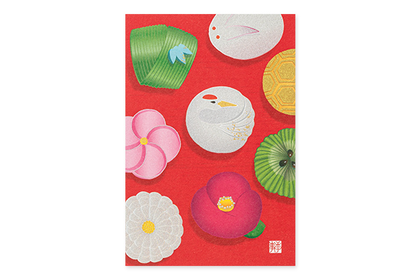 ハガキ/ポストカード｜紙シリーズ｜ストカード 冬の和菓子柄(80013006