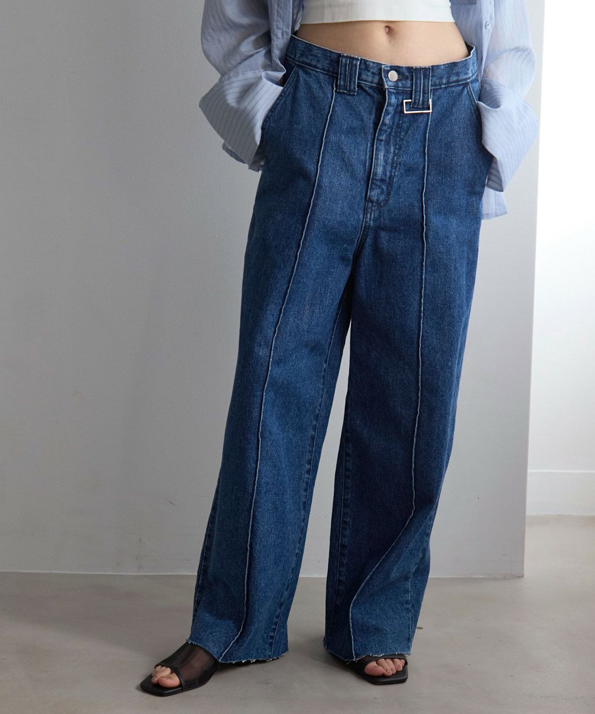 Pintuck Wide Wash Denim – MIELI INVARIANT