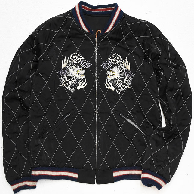 東洋スカジャン・港商SPECIAL EDITION「TIGER HEAD×JAPAN MAP」サテン