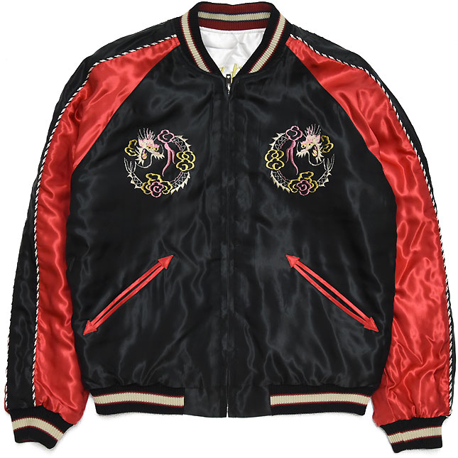 東洋スカジャン「LANDSCAPE×DUELLONG DRAGONS」サテンキルトスカ・NO