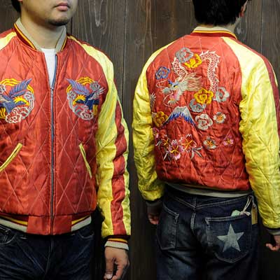 テーラー東洋スカジャン「五重塔・富士山×龍・富士」復刻サテンキルト