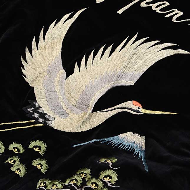 テーラー東洋【港商】別珍スペシャルスカジャン『RED CROWNED CRANE