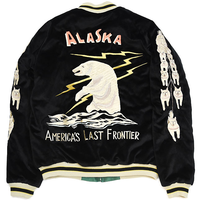 東洋スカジャン「POLAR BEAR×ALASKA MAP」別珍スカ・NO-398/tt15175-119