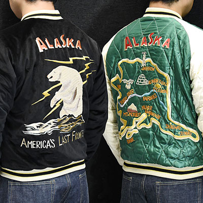 東洋スカジャン「POLAR BEAR×ALASKA MAP」別珍スカ・NO-398/tt15175-119