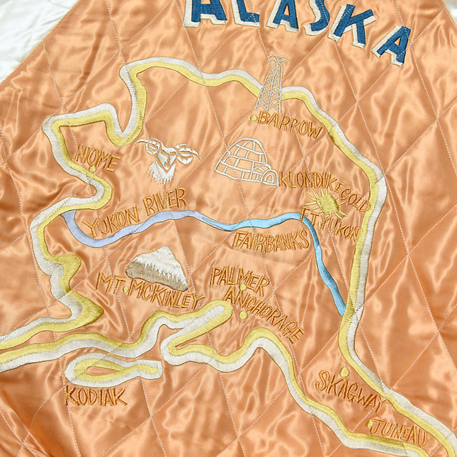 東洋スカジャン「POLAR BEAR×ALASKA MAP」別珍スカ・NO-406/tt15792-119