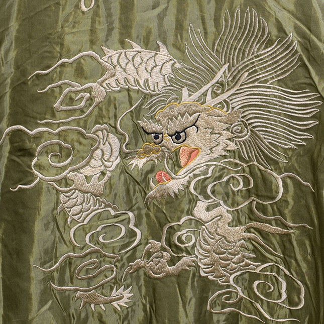 テーラー東洋スカジャン【WHITE DRAGON×LANDSCAPE】リバーシブルサテン